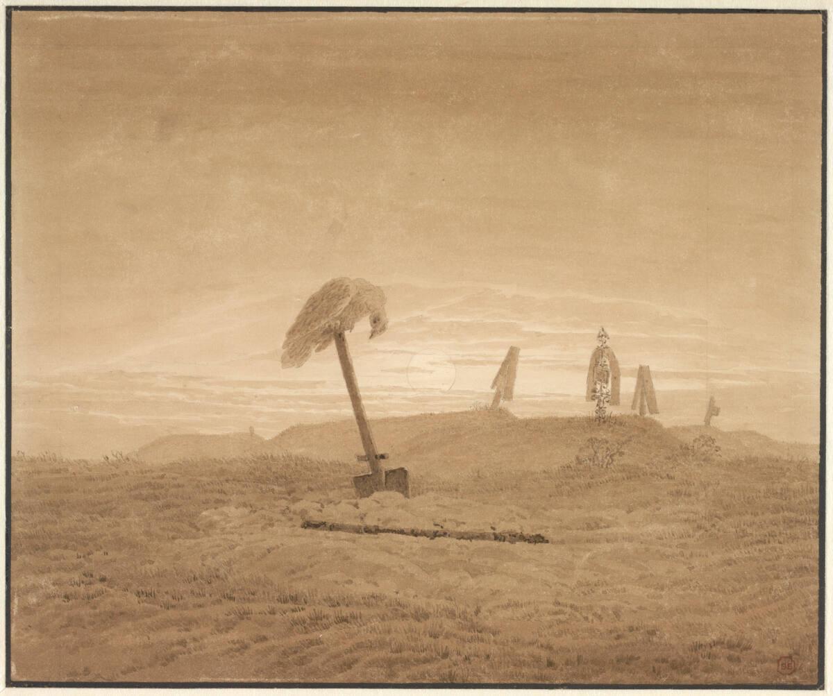 Caspar David Friedrich, Landschaft mit Gräbern, Inv. Nr.: 24610
