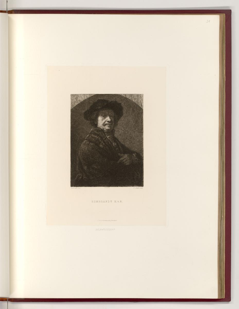 Galeriewerk der Pinakothek in München, Selbstbildnis Rembrandt (Harmensz. van Rijn) (Kopie nach…