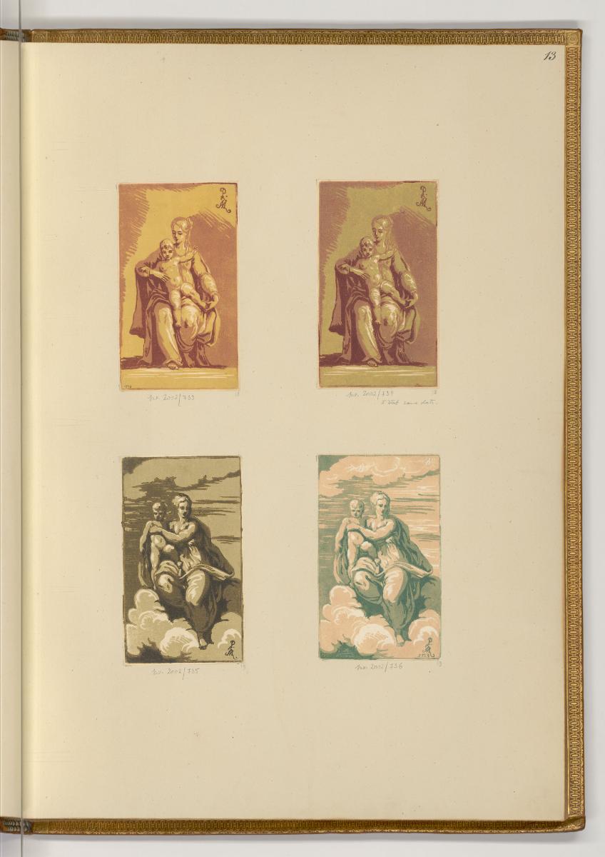 Les Clair Obscurs des Maitres Italiens Vol. IV, Maria mit Jesus, Inv. Nr.: Italien nach Sektion…