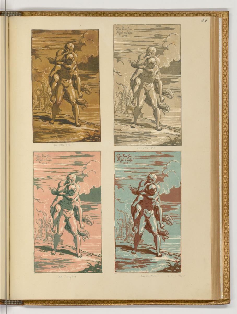 Les Clair Obscurs des Maitres Italiens Vol. IV, Äneas und Anchises, Inv. Nr.: Italien nach Sekt…
