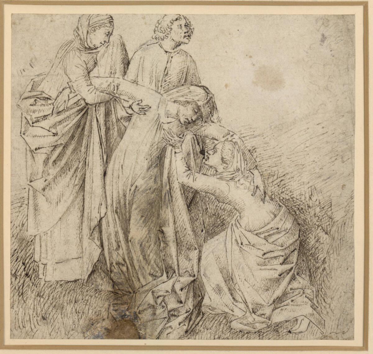 Anonym, Die drei Marien und Johannes (aus einer Kreuzabnahme), Inv. Nr.: 24654