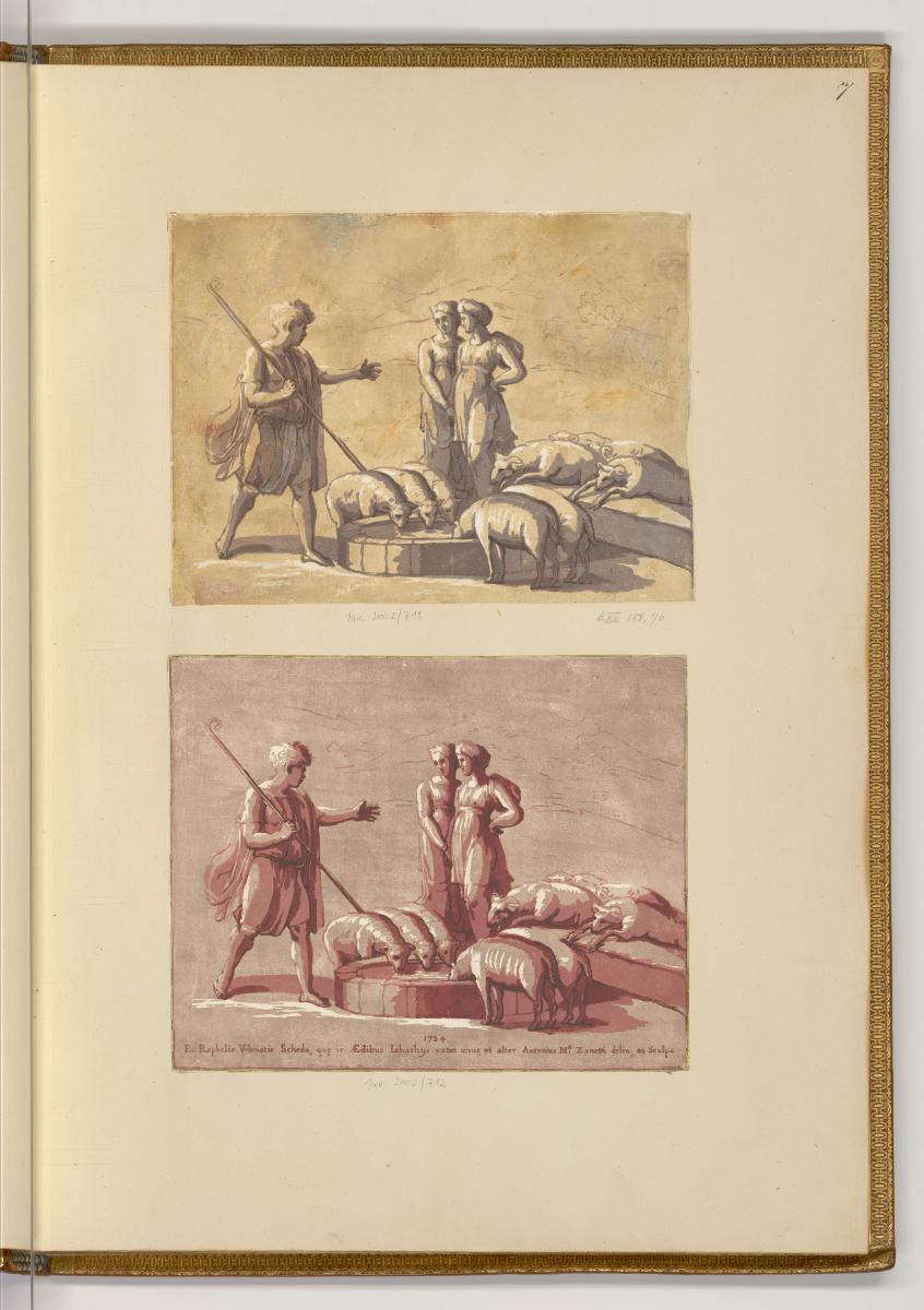 Les Clair Obscurs des Maitres Italiens Vol. IV, Jakob findet Rachel am Brunnen, Inv. Nr.: Itali…