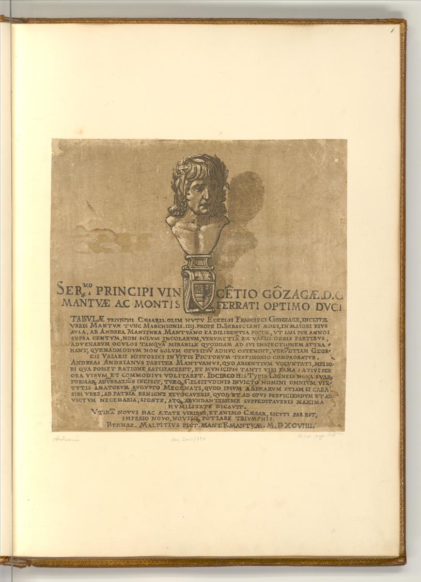Der Triumph des Julius Cäsar: Frontispiz, Les Clair obscurs des maitres italiens vol 2, Inv. Nr…