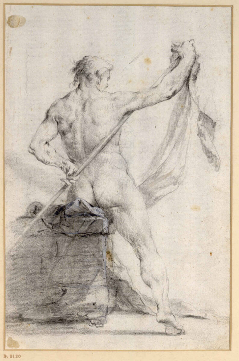 Männlicher Rückenakt, Martin Johann Schmidt