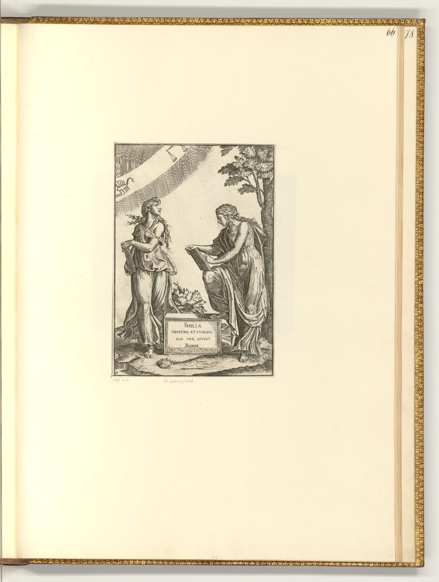 Marc Antonio Raimondi V Copies, Sibyllen Cumana und Tiburtina mit Sternzeichen Waage und Skorpi…
