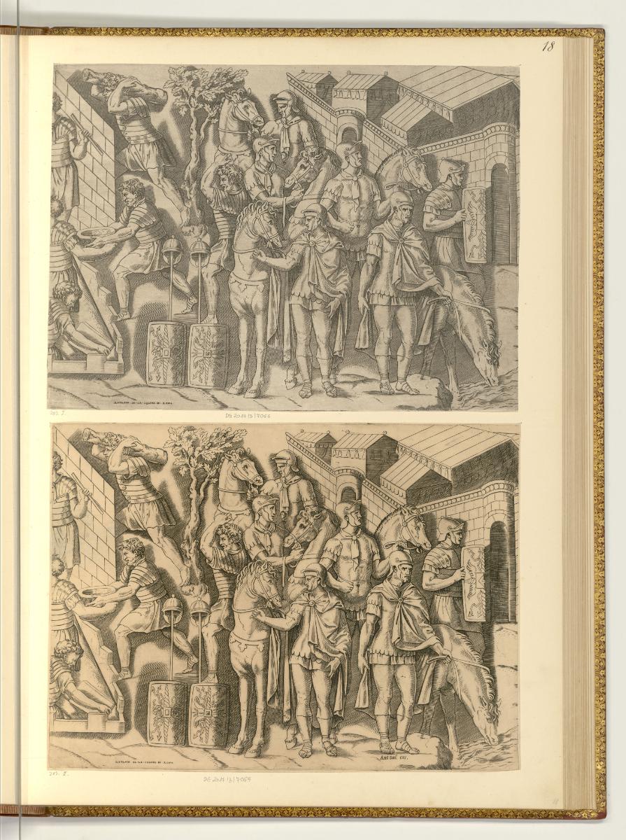 Marco Dente da Ravenna, Eine Legion römischer Soldaten mit Schilden, Inv. Nr.: Italien nach Sek…