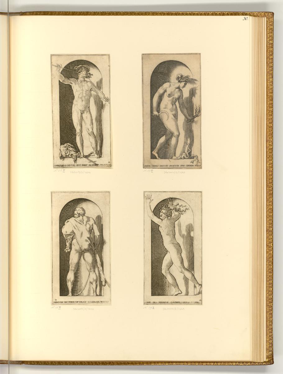 Giovanni Giacomo Caraglio, Mythologische Figuren in Nischen, Inv. Nr.: Italien nach Sektionen I…