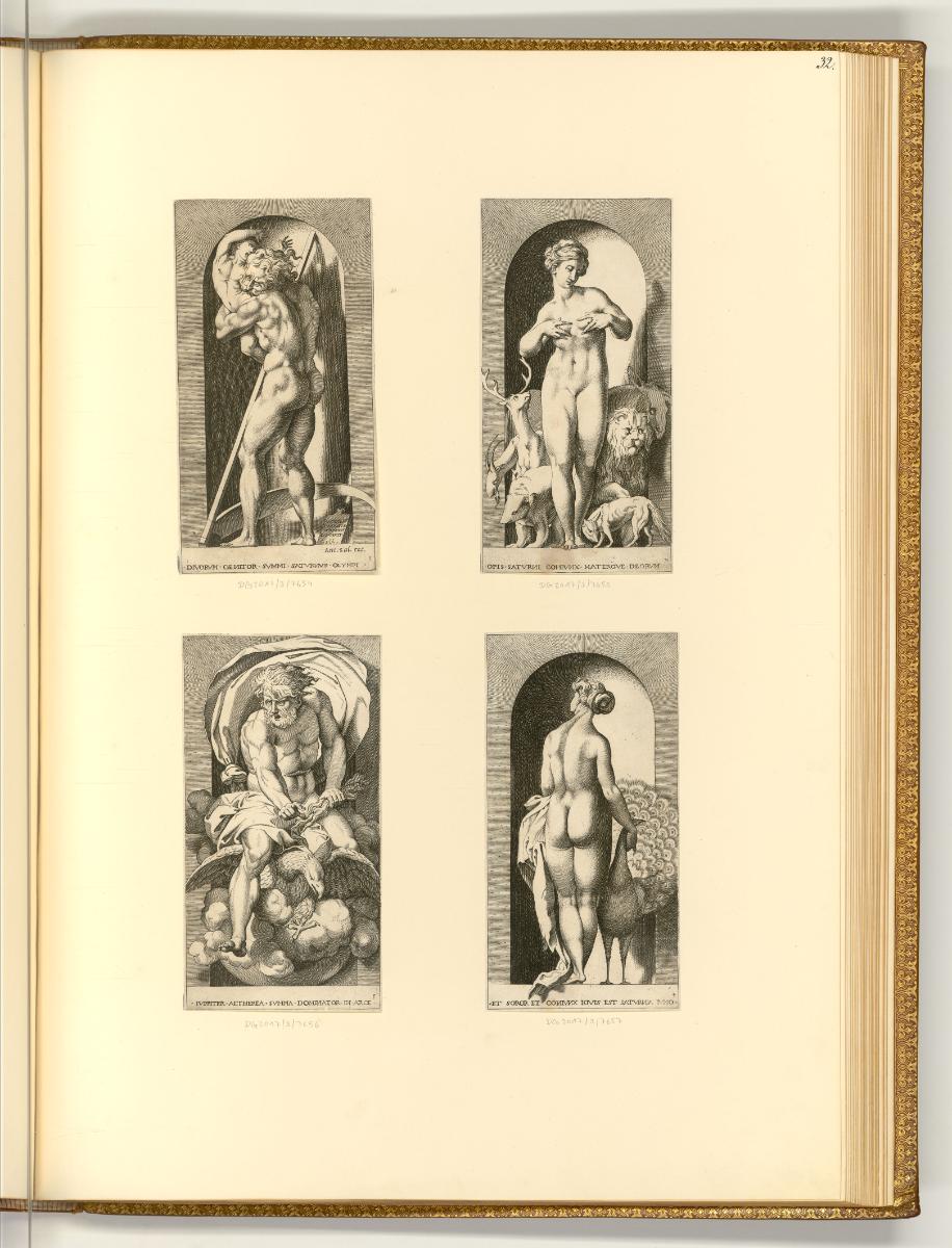 Giovanni Giacomo Caraglio, Mythologische Figuren in Nischen, Inv. Nr.: Italien nach Sektionen I…