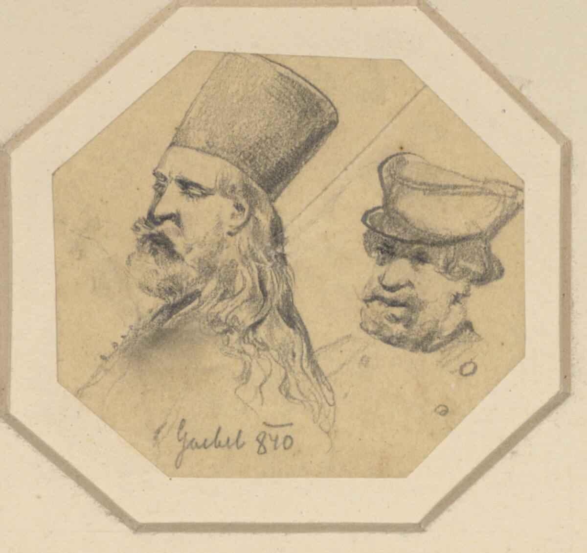 Zwei Köpfe, Carl Goebel, 1840