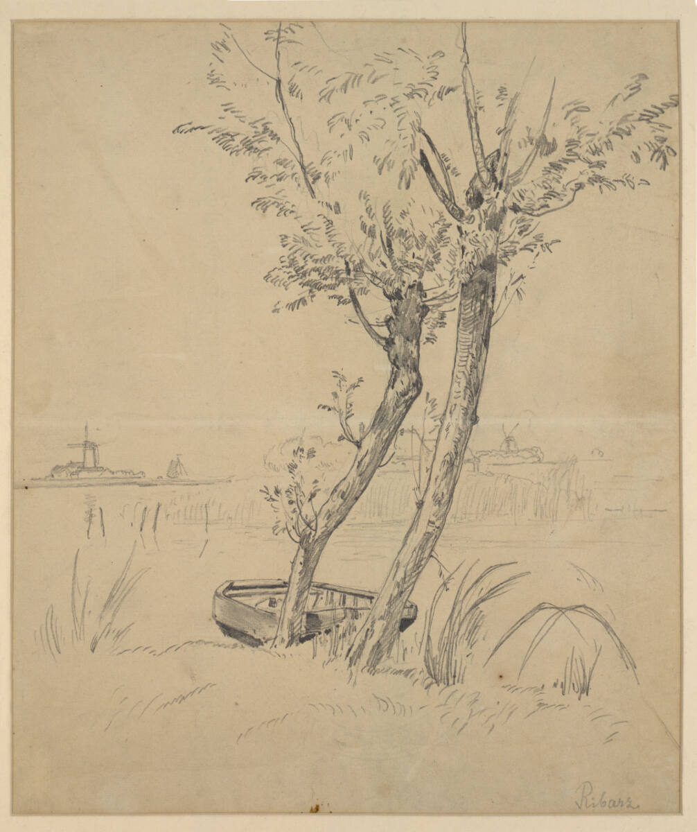 Zwei Bäume mit Kahn, Rudolf Ribarz