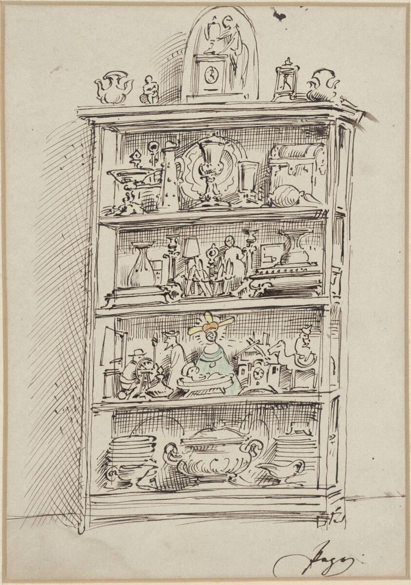 Moritz von Schwind, Entwurf für einen Glaskasten, Inv. Nr.: 24742