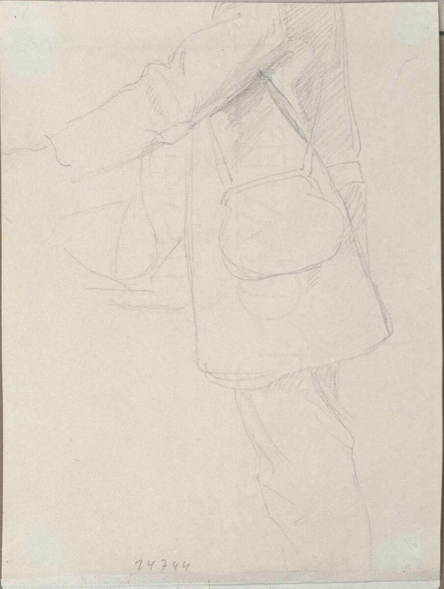 Vorstudie zum Bräutigam in dem Gemälde "Die Hochzeitsreise" von 1862 (?), München, Schackgalerie; vgl. Weigmann 1906, S. 449., Moritz von Schwind