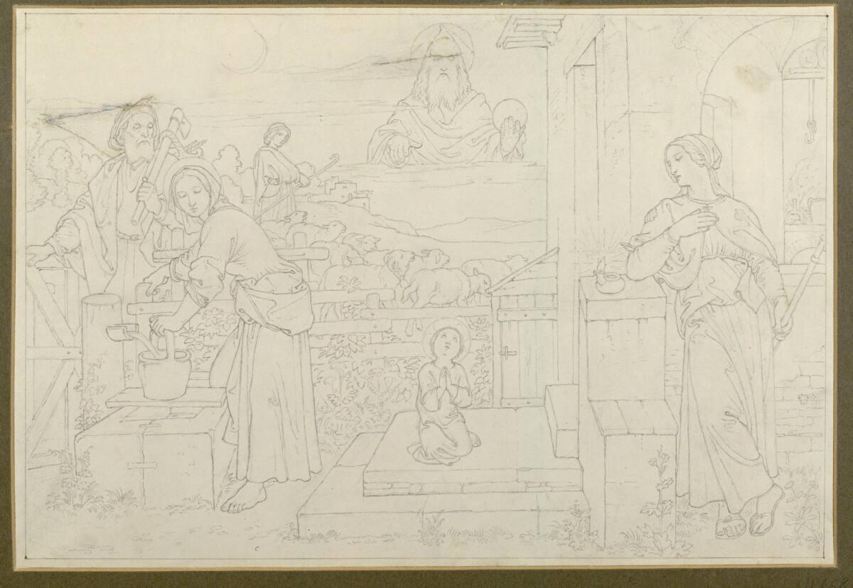 Josef von Führich, Heilige Familie mit betendem Jesuskind, Inv. Nr.: 24797
