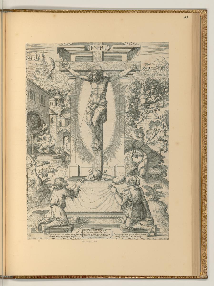 Michele Crechi detto Michele Lucchese. Mario et Christoforo Cartari, Christus am Kreuz, allegor…