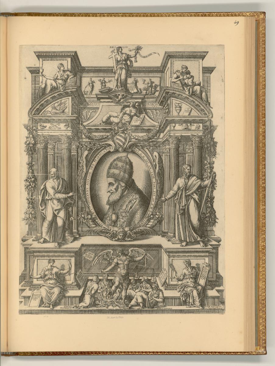 Michele Crechi detto Michele Lucchese. Mario et Christoforo Cartari, Porträt Papst Pius V. im P…