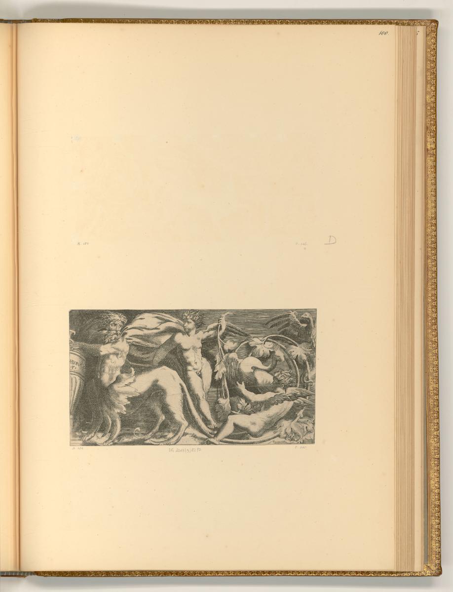 Giulio Bonasone da Bologna, Arabeske mit Genie und Löwenmensch, Inv. Nr.: Italien nach Sektione…
