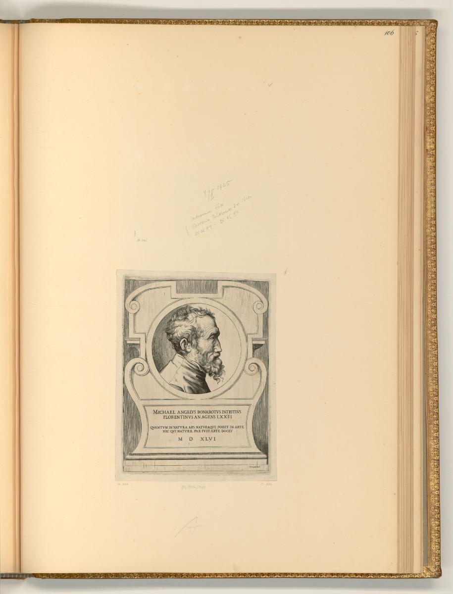Giulio Bonasone da Bologna, Porträt Michelangelo Buonarroti im Alter von 72 Jahren, Inv. Nr.: I…