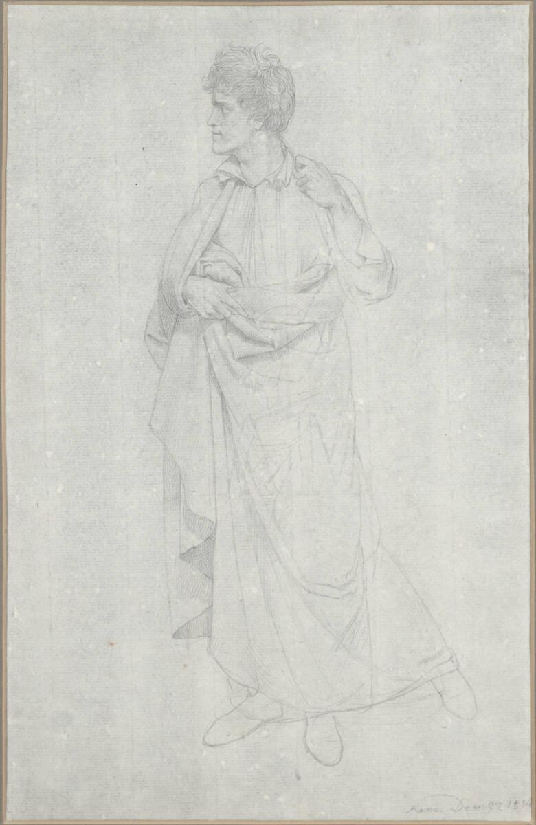 Johann Evangelist Scheffer von Leonhartshoff, Gewandstudie (Vorderansicht), Inv. Nr.: 24840