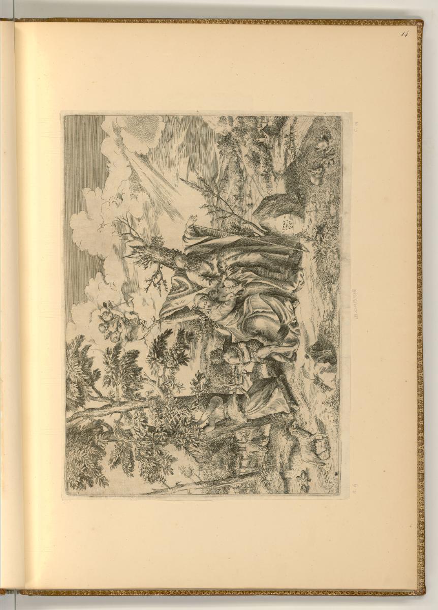 Giulio Bonasone da Bologna, Ruhe auf der Flucht nach Ägypten bei einem Dattelbaum, Inv. Nr.: It…