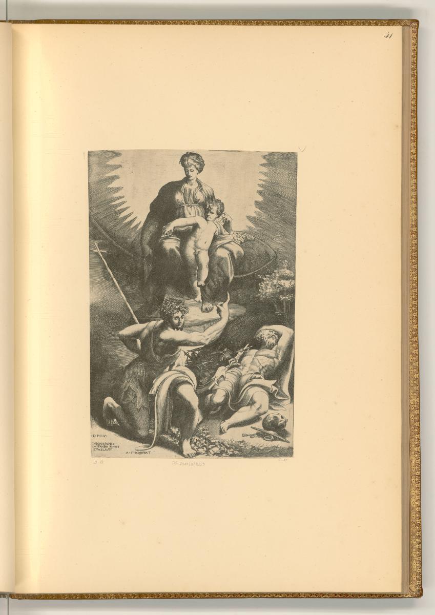 Giulio Bonasone da Bologna, Maria mit Kind mit Johannes dem Täufer und dem hl. Hieronymus, Inv.…