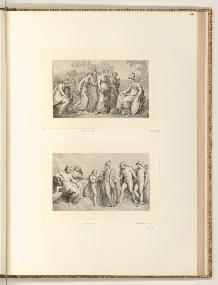 François Bartolozzi. Vol. III., Minerva und Musen; Herkules vor Jupiter und Juno, Inv. Nr.: Ita…