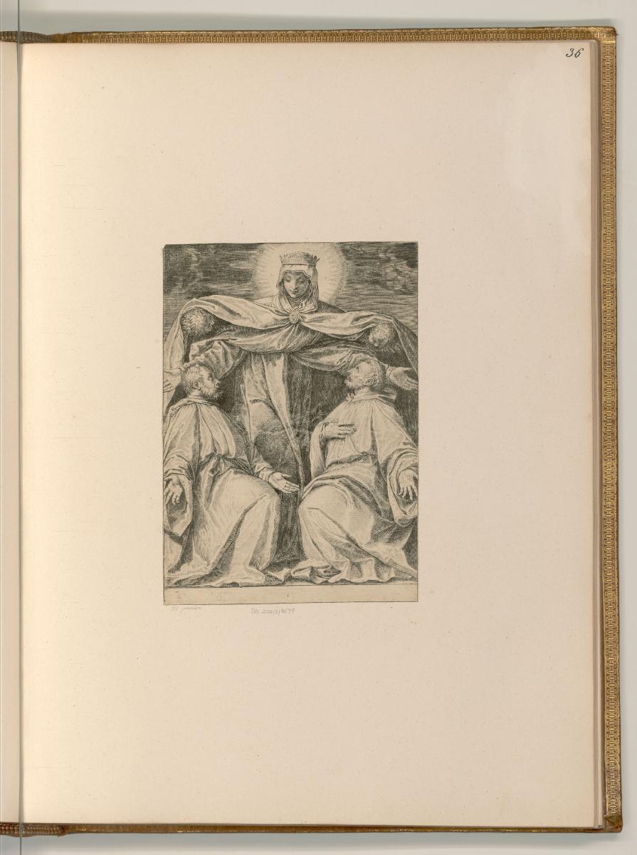 Agostino Carracci, Schutzmantelmadonna, Inv. Nr.: Italien nach Sektionen I/40, It/I/40/36
