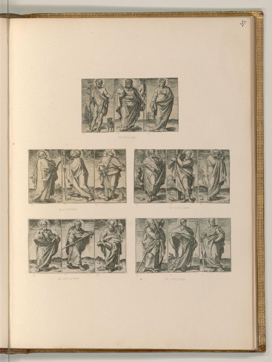 Agostino Carracci, Jesus Christus, Jungfrau Maria, Johannes der Täufer und die zwölf Apostel, I…