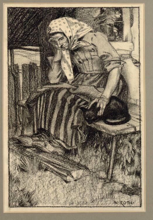 Norbertine von Bresslern-Roth, Bäuerin mit Katze, Inv. Nr.: 24930
