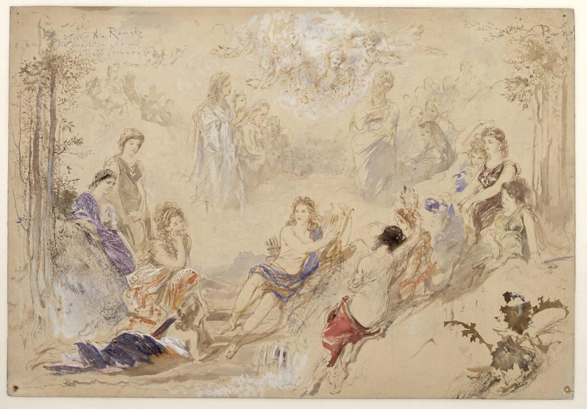 Anton Romako, Entwurf für einen Vorhang, Inv. Nr.: 25040