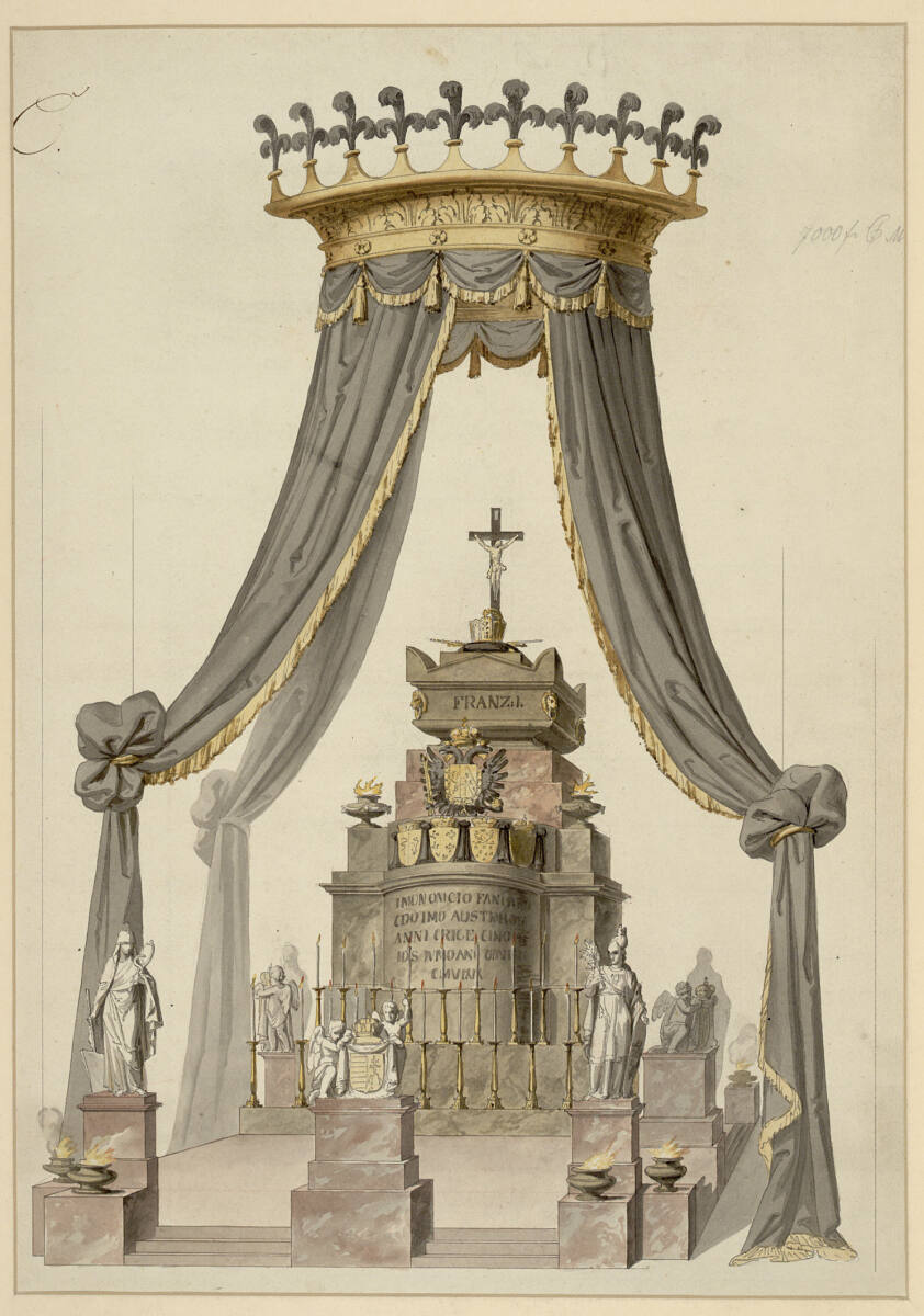 Entwurf für ein Trauergerüst für Franz I., Joseph Klieber