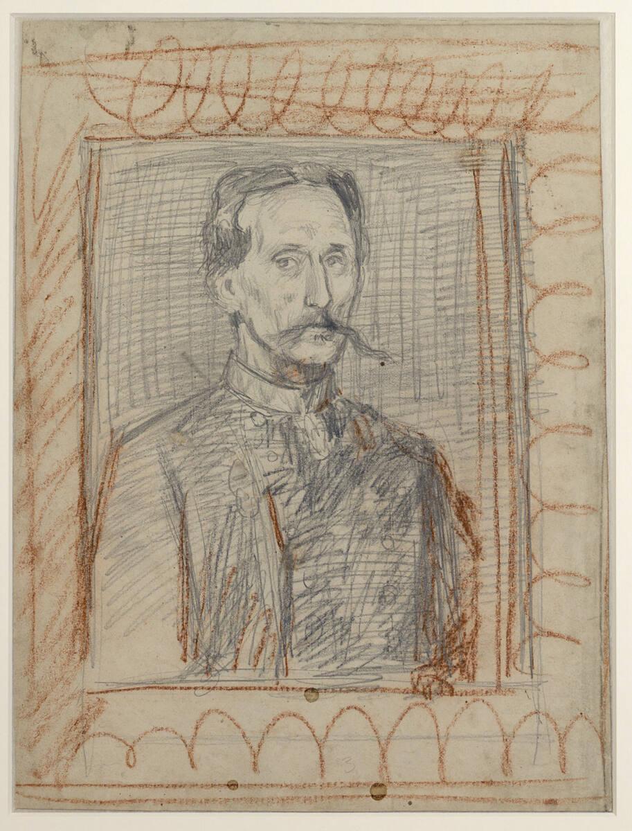Johann Hans Reinhard von Marées, Gerahmtes Porträt Baron J. Ripp, österreichischer Miltärattach…