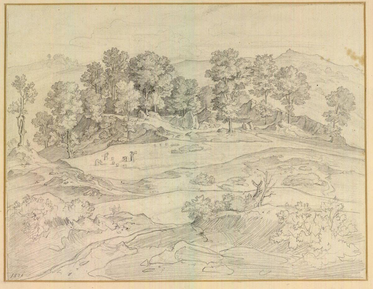Johann Christoph Erhard , Serpentara-Landschaft mit Heuernte, Inv. Nr.: 25064