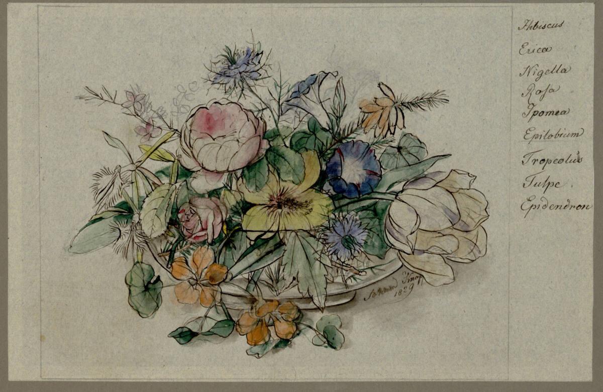 Blumenstück in flacher Schale, Inv. Nr.: 25107