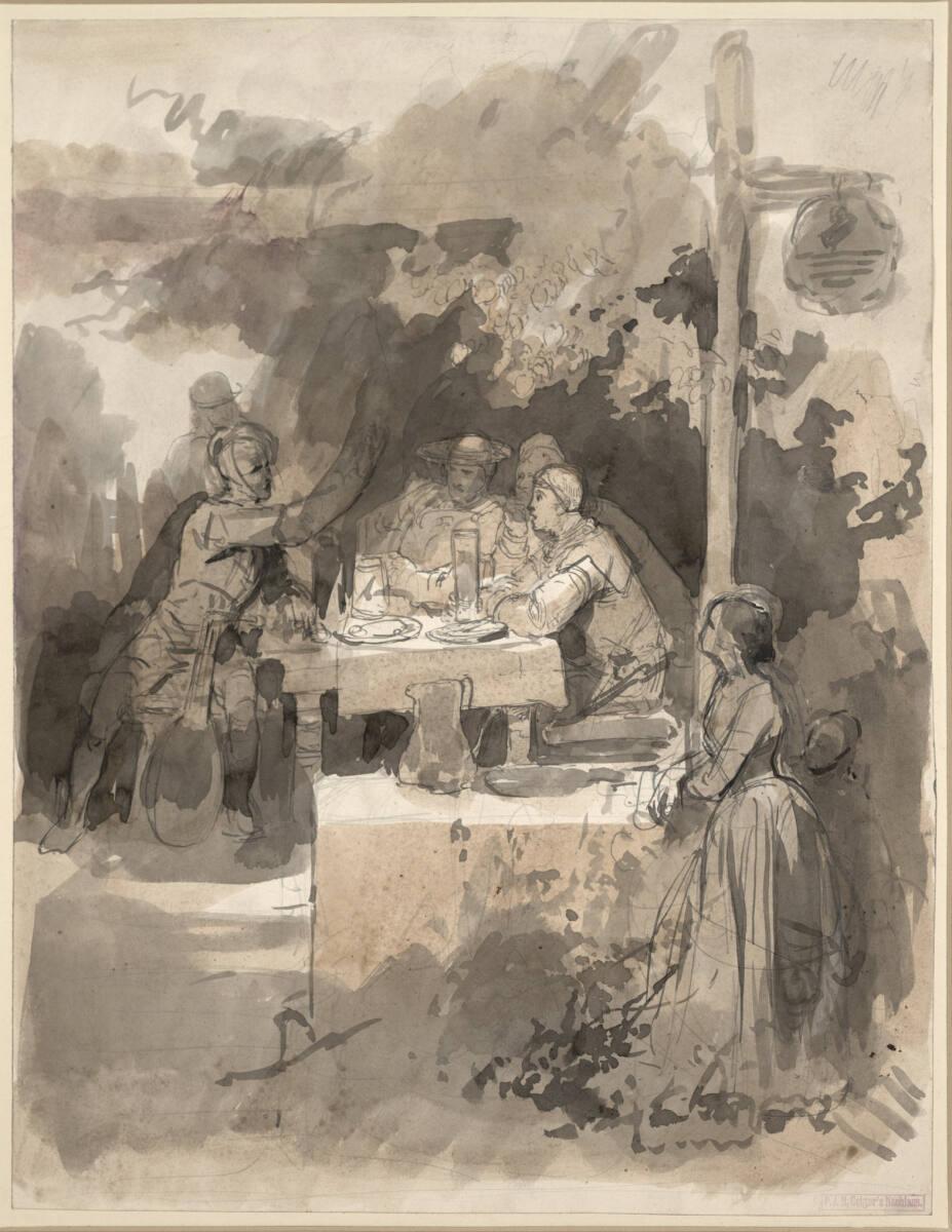 Johann Peter Nepomuk Geiger, Gesellschaft im Garten, Inv. Nr.: 25396