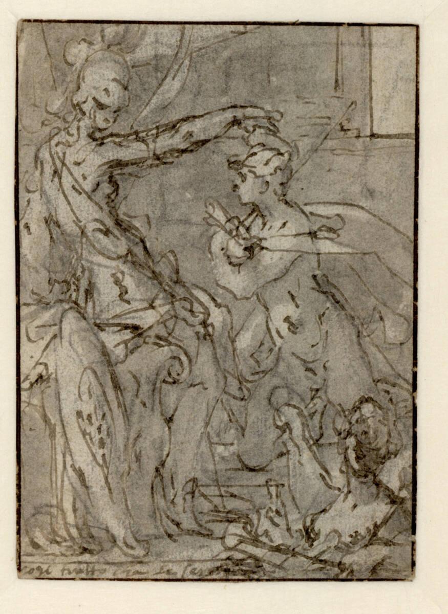 Bartolomäus Spranger, Minerva bekränzt einen Jüngling, Inv. Nr.: 25437