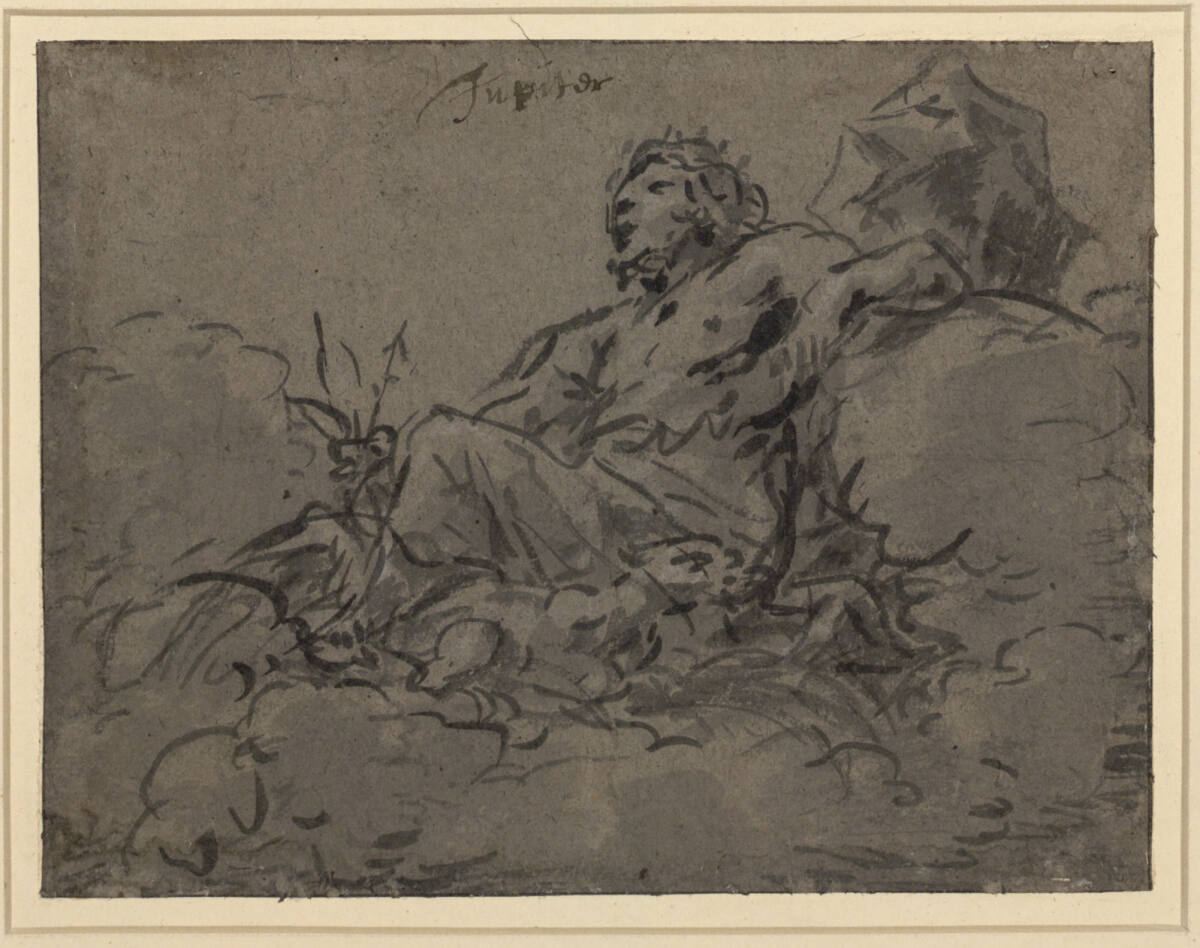 Jupiter, auf Wolken thronend, Leonaert Bramer