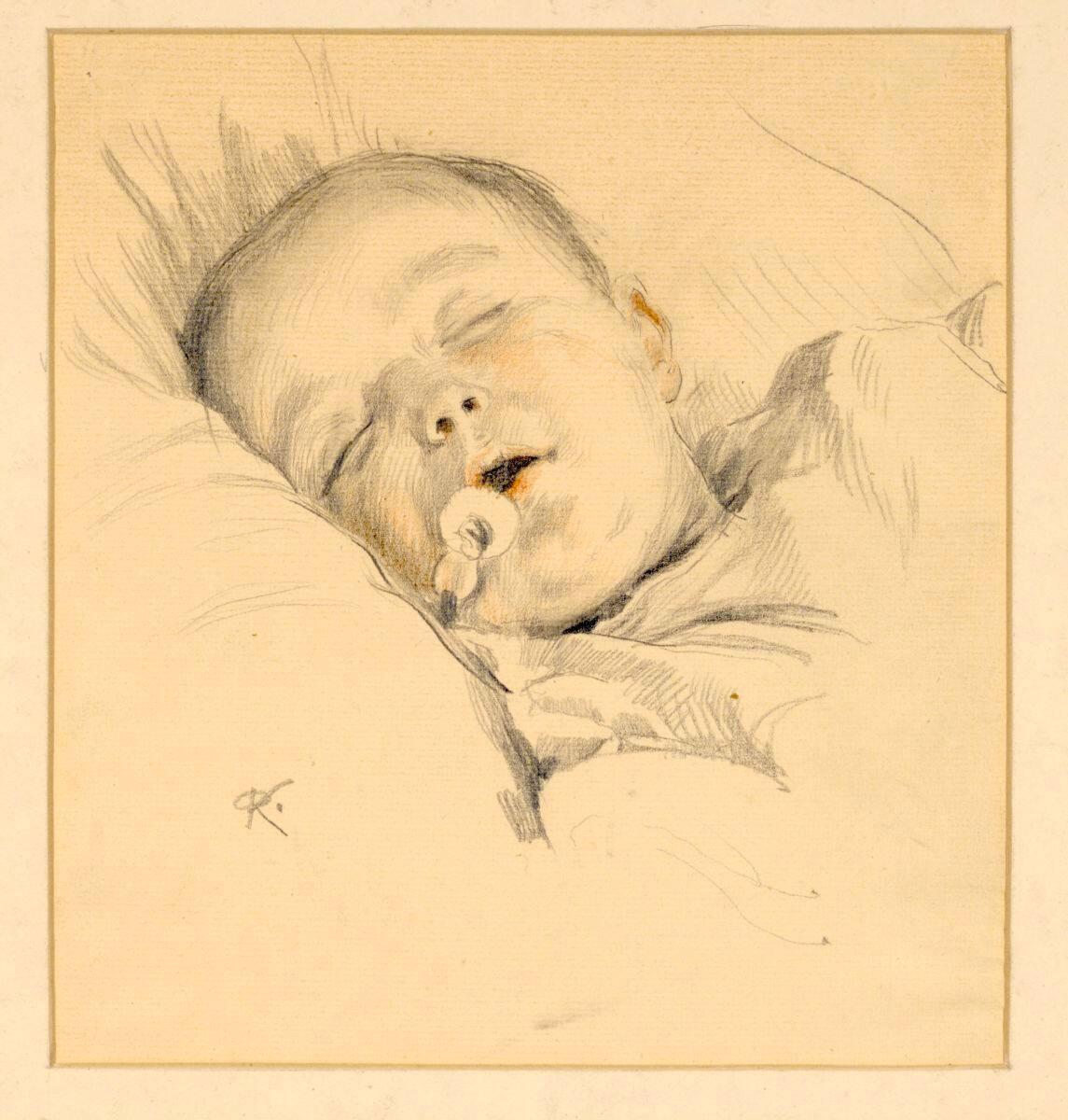 Rudolf Konopa, Schlafendes Kind, Inv. Nr.: 25547