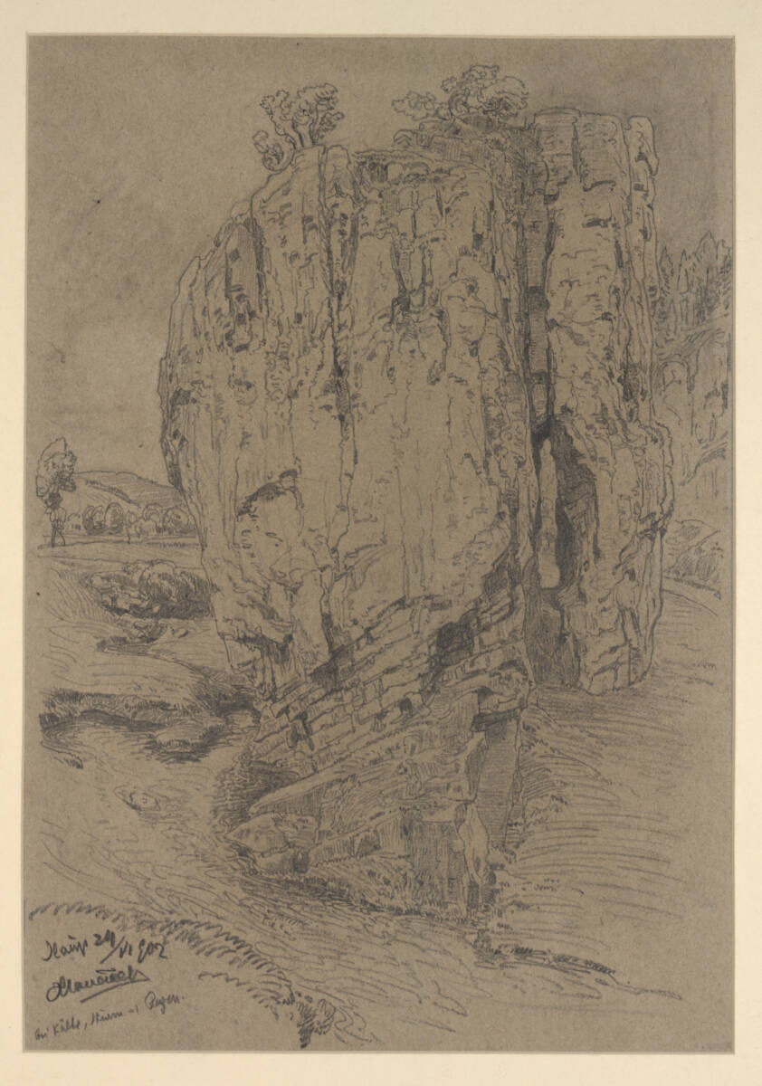 Landschaft mit Fels, Anton Hlavácek, 1902