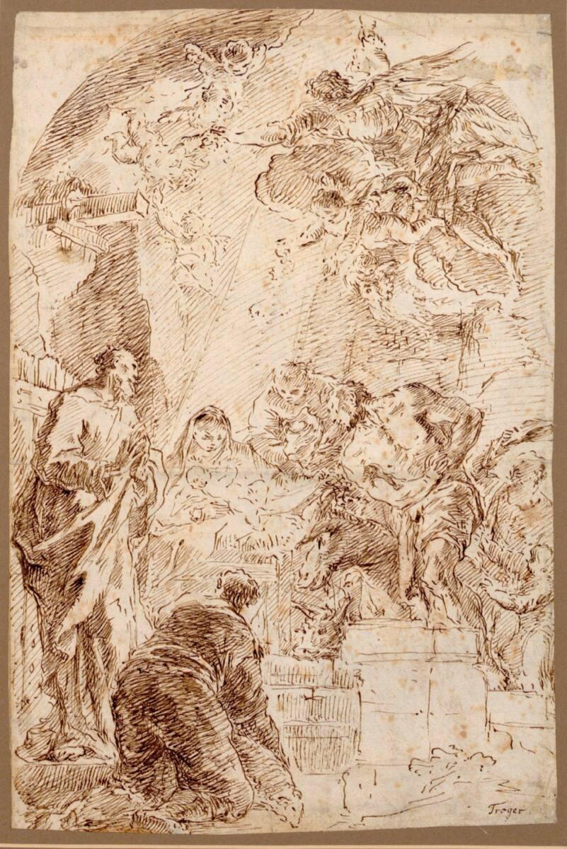 Anbetung des Kindes durch die Hirten, Inv. Nr.: 25686r