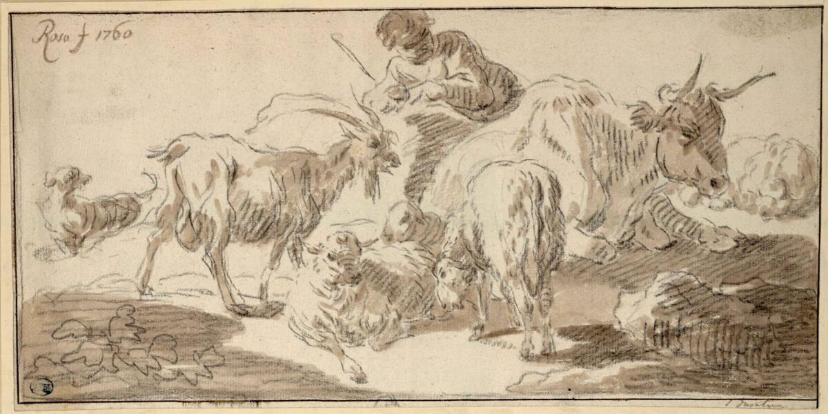 Joseph Rosa, Hirte mit seiner Herde, Inv. Nr.: 25694r