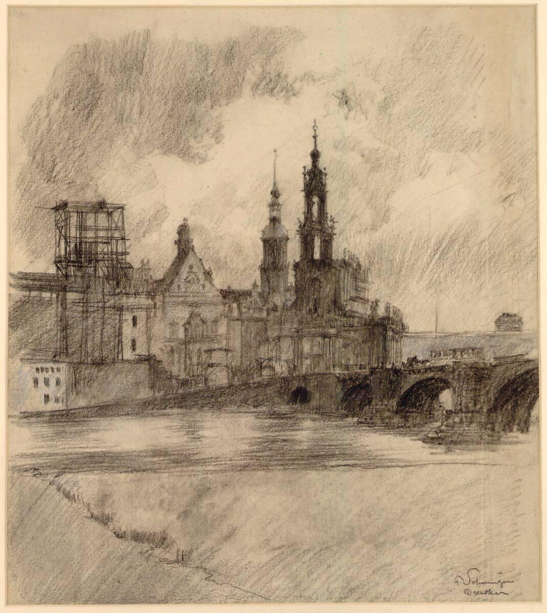 Ferdinand Schmutzer, Ansicht von Dresden, Inv. Nr.: 25708