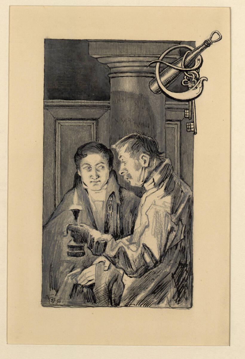 Hanuš Johann Peter Paul Schwaiger, Eine von 40 Zeichnungen auf 32 Kartons: u.a Illustrationen z…