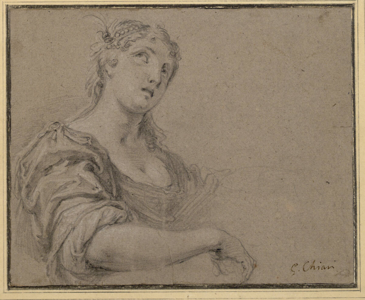 Brustbild einer emporblickenden Frau. (Allegorie der Musik ?), Giuseppe Bartolomeo Chiari