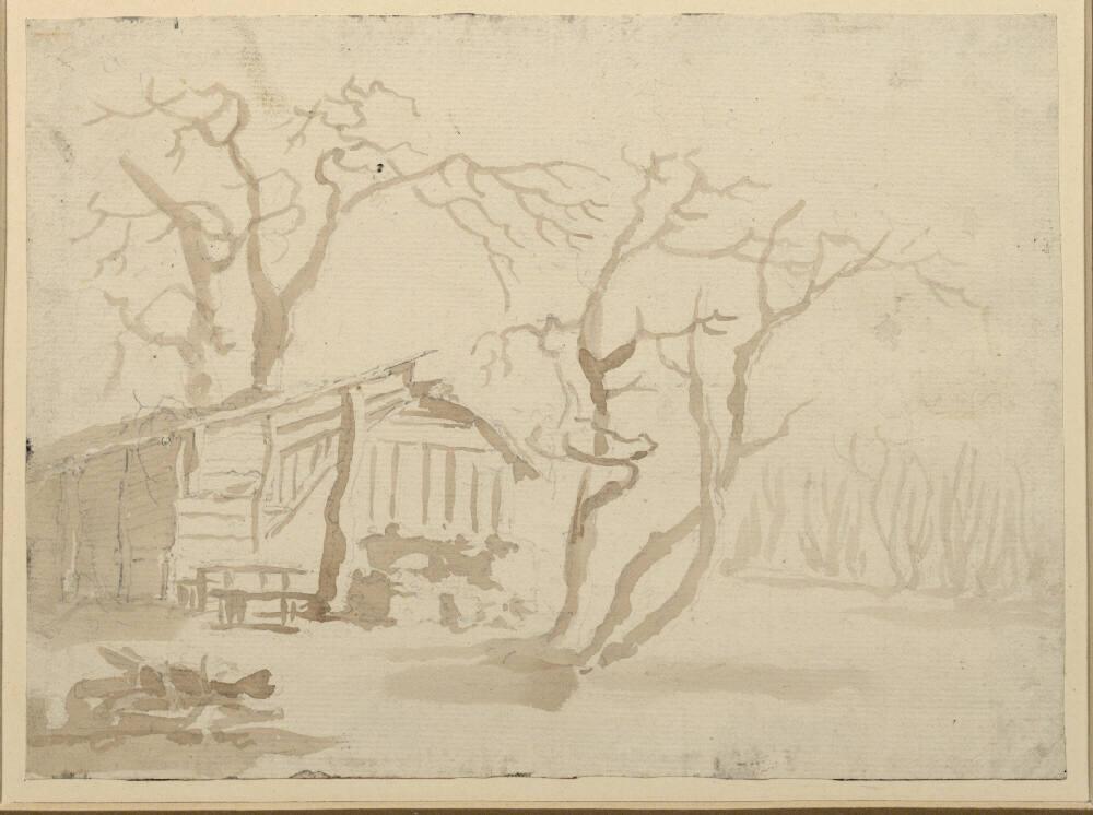 Hütte unter Bäumen, Inv. Nr.: 25796