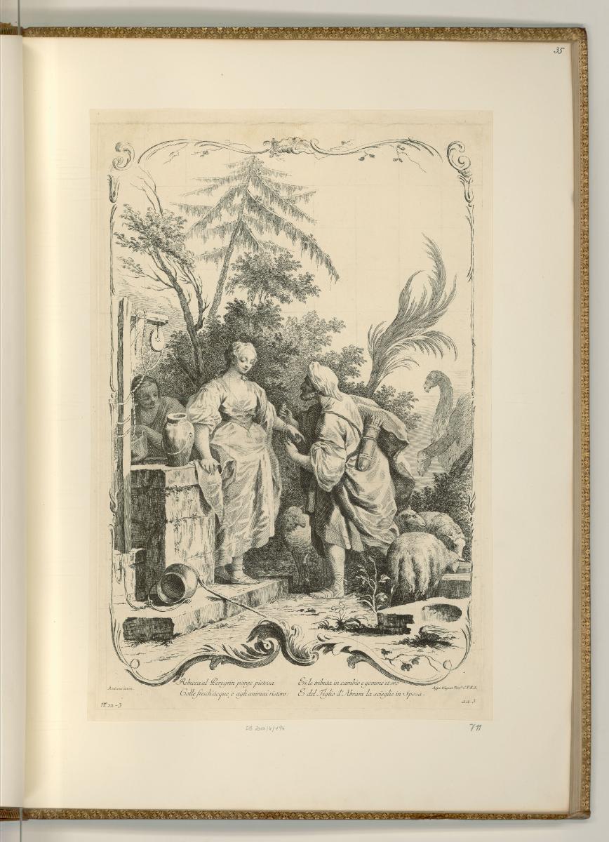 François Bartolozzi. Vol.I., Elieser und Rebecca am Brunnen, Inv. Nr.: Italien nach Sektionen I…