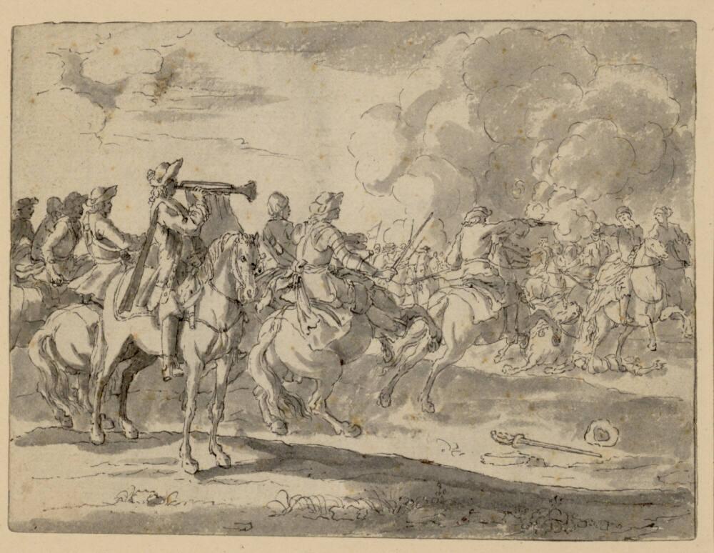 Georg Philipp Rugendas, Trompeter bläst zur Reiterschlacht, Inv. Nr.: 25836
