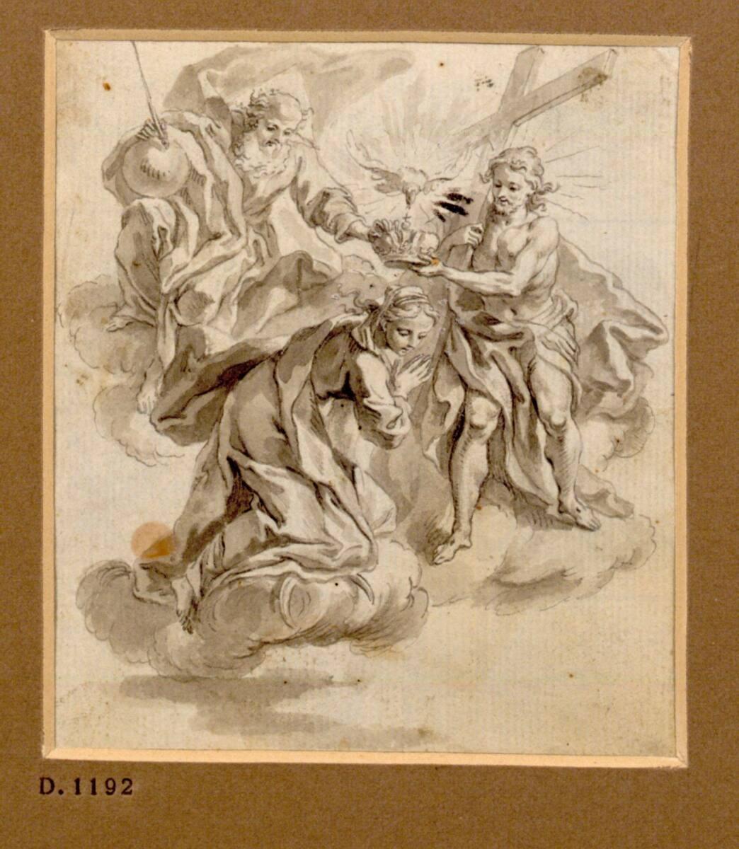 Gottfried Bernhard Göz, Krönung Mariae (Stichvorlage), Inv. Nr.: 25858
