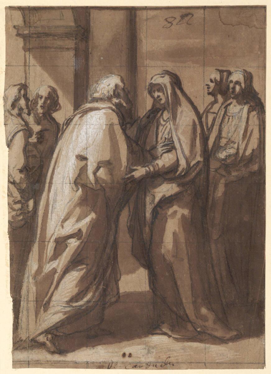 Vicente Carducho, Begegnung an der goldenen Pforte, Inv. Nr.: 25917r