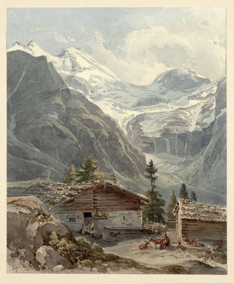 Schluss des Käfertales mit Fuscher Eis-Kaar von der Trauner Alpe aus, Joseph Höger