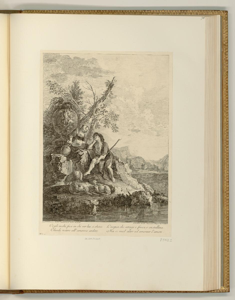François Bartolozzi. Vol. XIII., Landschaft mit Schäfer und Schäferin, Inv. Nr.: Italien nach S…